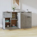 vidaXL Buffets 2 Pièces Gris béton 60x30x70 cm Bois d'ingénierie