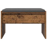 vidaXL Banc d'entrée avec coussin Bois ancien 63 x 38 x 40 cm