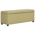Banquette pouf tabouret meuble banc avec compartiment de rangement 116 cm vert polyester 3002082