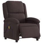 vidaXL Fauteuil de massage inclinable électrique Marron foncé Tissu