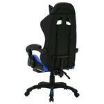 Chaise fauteuil siège pivotante de bureau informatique étude de jeux vidéo avec LED RVB et similicuir bleu 02_0024200