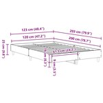 vidaXL Cadre de lit sans matelas gris béton 120x200 cm bois ingénierie