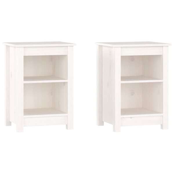 vidaXL Tables de chevet 2 Pièces Blanc 40x35x55 cm Bois de pin solide