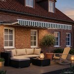 vidaXL Auvent rétractable électrique Vert et blanc 3 5 x 2 5 m