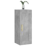 vidaXL Armoire murale gris béton 34 5x34x90 cm bois d'ingénierie