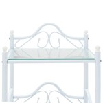 vidaXL Tables de chevet 2 Pièces Acier et verre trempé 45x30 5x60cm Blanc