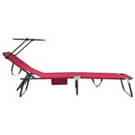 vidaXL Chaise longue pliante Rouge 190 x 57 x 81 cm oxford