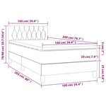 vidaXL Sommier à lattes de lit avec matelas LED Bleu foncé 100x200 cm