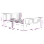 vidaXL Cadre de lit sans matelas gris bois de pin massif 120x200 cm