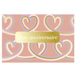 Carte Bon Anniversaire Motifs Cœurs - Rose - Draeger paris