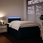vidaXL Sommier à lattes de lit et matelas bleu 120x200 cm velours