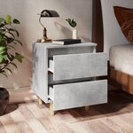 vidaXL Tables de chevet pieds en pin 2 Pièces gris béton 40x35x50 cm