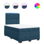 vidaXL Sommier à lattes de lit et matelas bleu 120x200 cm velours
