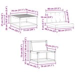 vidaXL Ensemble de canapés d'extérieur 5 Pièces Blanc et gris clair