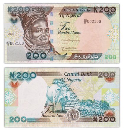 Billet de collection 200 naira 2022 nigeria - neuf - p nouveau