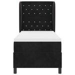vidaXL Lit à ressorts avec matelas Noir 80 x 200 cm Velours