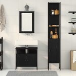 vidaXL Ensemble de mobilier de salle de bain 3 Pièces Chêne noir