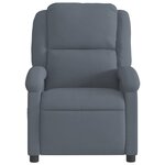 vidaXL Fauteuil inclinable Gris foncé Velours