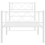 vidaXL Cadre de lit métal sans matelas et pied de lit blanc 100x190 cm