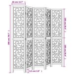 vidaXL Cloison de séparation 5 panneaux marron bois paulownia massif