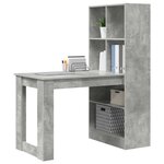 vidaXL Bureau Gris béton 122 x 67 x 145 cm Bois d'ingénierie