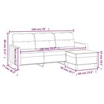 vidaXL Canapé à 3 places avec repose-pieds Rouge bordeaux 180 cm Tissu