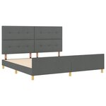 Cadre de lit vidaXL Gris foncé 200x200 cm Tissu