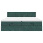 VidaXL Cadre de lit ottoman avec matelas vert foncé 180x200cm velours