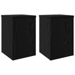 vidaXL Supports de plantes 2 Pièces Chêne noir 20x20x30 cm Bois agencé