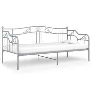 vidaXL Cadre de canapé-lit sans matelas gris métal 90x200 cm