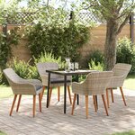 vidaXL Ensemble de salle à manger pour jardin 5 Pièces Gris clair