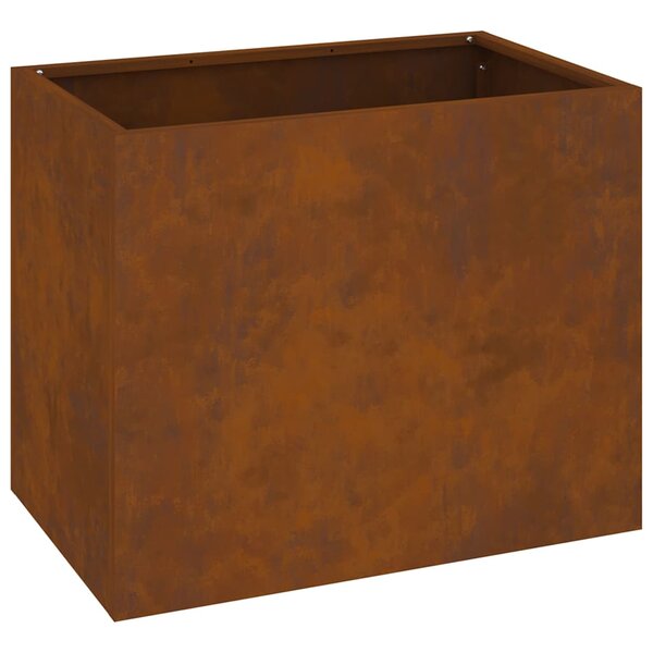 vidaXL Cache-pot de jardin Marron 50 x 32 x 40 cm Acier vieilli