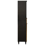 vidaXL Cabinet de salle de bain avec porte Noir et or 38 x 33 x 160 cm