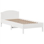 vidaXL Lit bibliothèque sans matelas blanc 75x190cm bois de pin massif