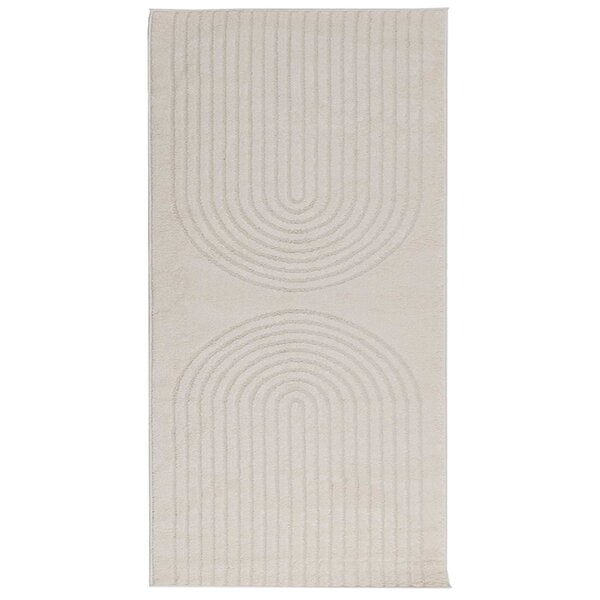 vidaXL Tapis de surface HUARTE Crème 200 x 80 cm Polyester
