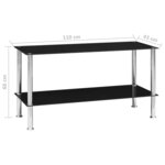 vidaXL Table basse Noir 110x43x60 cm Verre trempé