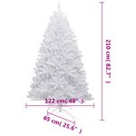 vidaXL Sapin de Noël artificiel à charnières avec neige floquée 210 cm