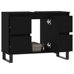 vidaXL Armoire de salle de bain noir 80x33x60 cm bois d'ingénierie