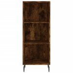 vidaXL Buffet haut Chêne fumé 34 5x34x180 cm Bois d'ingénierie