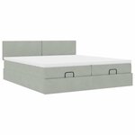 vidaXL Cadre de lit ottoman avec matelas gris clair 200x200 cm velours