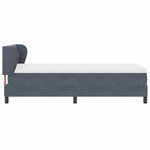 vidaXL Lit à ressorts avec matelas Gris foncé 100 x 200 cm Velours