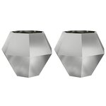 vidaXL Jardinière 2 Pièces Argent 100 x 100 x 80 cm Acier galvanisé