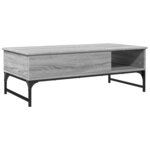 vidaXL Table basse sonoma gris 100x50x35 cm bois d'ingénierie et métal
