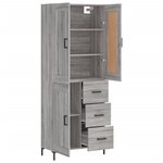 vidaXL Buffet haut Sonoma gris 69 5x34x180 cm Bois d'ingénierie