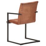 vidaXL Chaises à manger cantilever lot de 2 marron cuir véritable