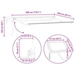 vidaXL Cadre de store manuel avec LEDs Jaune et blanc 3 x 2 5 m