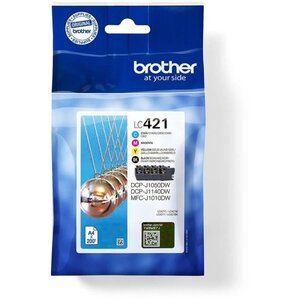 Brother - pack de 4 cartouches d'encre lc421val - noir cyan magenta et jaune capacité standard de 200 pages - pour dcp-j1050dw