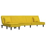 vidaXL Canapé-lit en forme de L jaune 255x140x70 cm velours