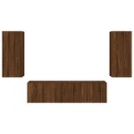 vidaXL Unités murales TV avec LED 4 Pièces chêne marron bois d'ingénierie