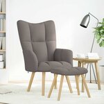 vidaXL Chaise de relaxation avec repose-pied Taupe Tissu
